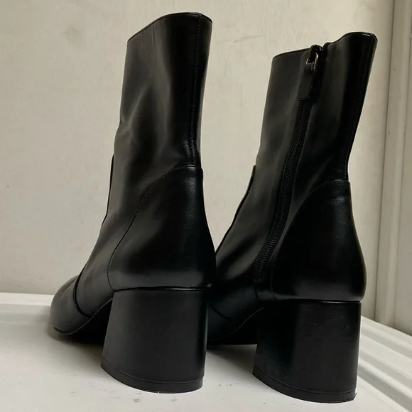 Stuart Weitzman Flareblock 60 Zip Bootie Heel Walnut Brown Leather Boot Size 7b - Picture 7 of 11